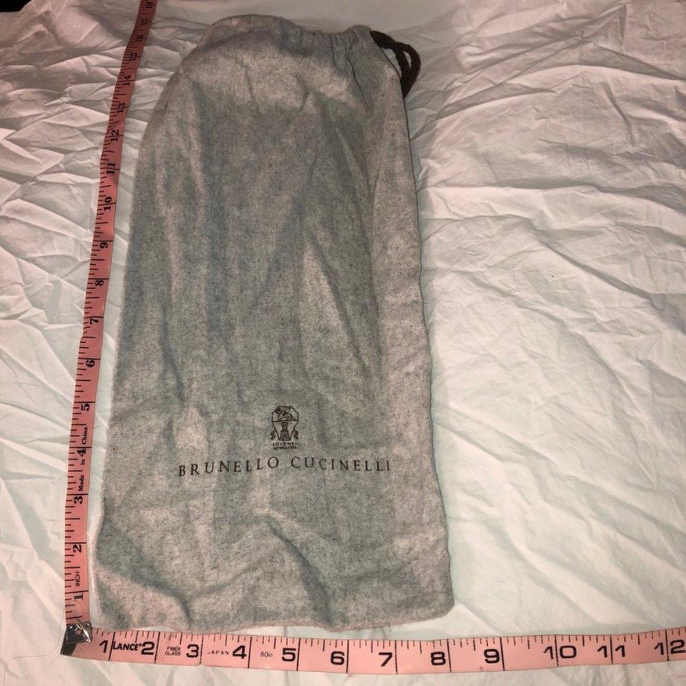 brunello cucinelli Italy gray drawstring gray flannel dust bag 8x16"